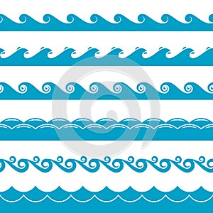 Water waves vector symbols set