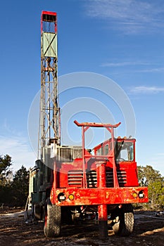 Water well drilling truck