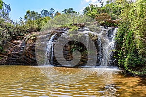 Water well formed by the waterfall