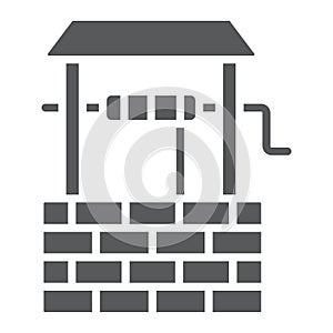 Water Well glyph icon, farming and agriculture