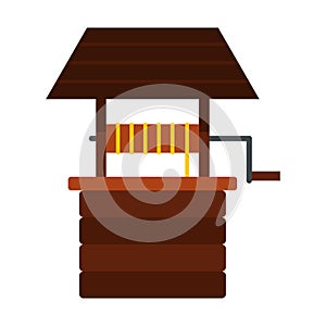 Water well icon, flat style