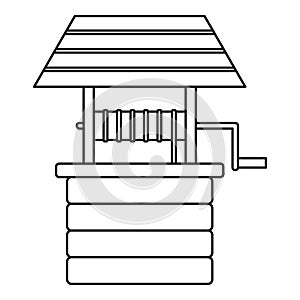 Water well icon, outline style