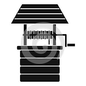 Water well icon, simple style