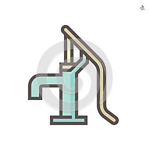 Water well pump vector icon