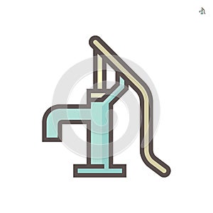 Water well pump vector icon.
