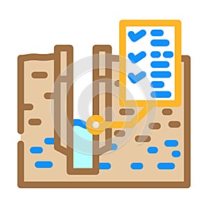 water well testing hydrogeologist color icon vector illustration