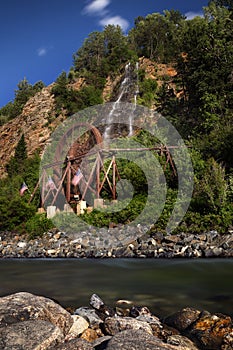 Water wheel and falls, Idaho Springs, Colorado