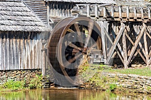 Water Wheel On Mabry Mill In Virginia