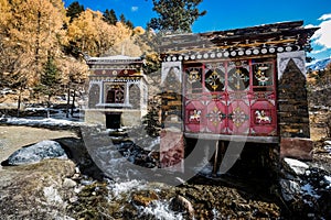 The water wheel and prayer wheel of Tibetan Buddhism