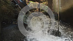 Water wheel spinning