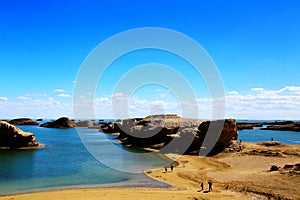 The Water Yardang Devil City, the world`s unique water yardang landform photo