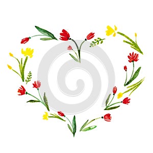 Watercollor flower frame