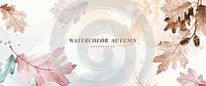 Watercolor abstract art background autumn collection