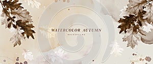 Watercolor abstract art background autumn collection