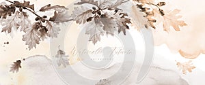 Watercolor abstract art background autumn collection