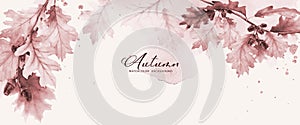 Watercolor abstract art background autumn collection