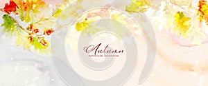 Watercolor abstract background autumn collection