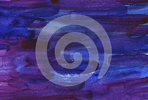 Watercolor abstract background. Blue and purple paint strokes. Watercolor waves.