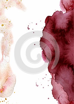 Acuarela abstracto pintado a mano acuarela borgonón a rosa textura 