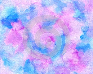 Watercolor abstract  background, hand-painted texture, Watercolor blue, purple and pink stains. Design for backgrounds, wallpapers