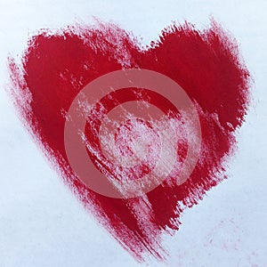 Watercolor abstract background red text liters symbol of love bright dry brush texture decoration hand beautiful wallpaper