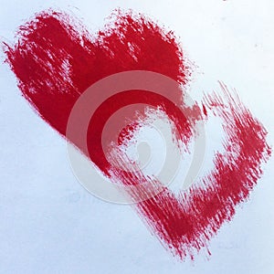 Watercolor abstract background red text liters symbol of love bright dry brush texture decoration hand beautiful wallpaper