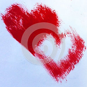 Watercolor abstract background red text liters symbol of love bright dry brush texture decoration hand beautiful wallpaper