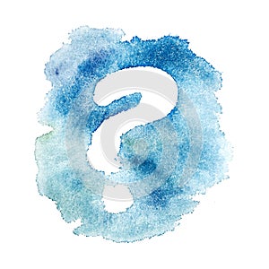 Watercolor abstract background with sign question.