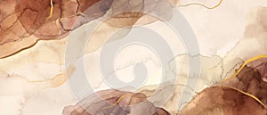 Watercolor abstract background, texture. Soft natural shades, beige, yellow, brown colors. Marble imitation. Design for