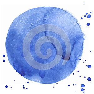 Watercolor abstract blue stain made in vector
