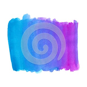 Watercolor abstract brush strokes in blue and pink colors.