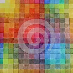 Watercolor abstract colorful multicolor square palette for artist background. Art creative hand-drawn object for