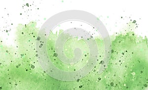 Watercolor abstract green spot, blot. Colorful vintage background, reminiscent of a forest landscape. Green outlines of the silhou photo