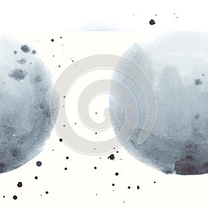 Watercolor abstract grey stain made in vector