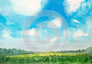 Watercolor abstract landscape img