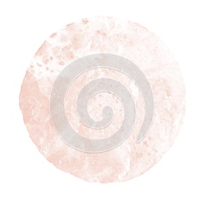 Watercolor abstract pink circle on white