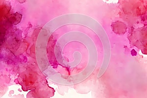 Watercolor abstract pink magenta background with splashes. Created with Generative AI technology