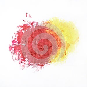 Watercolor abstract red yellow background