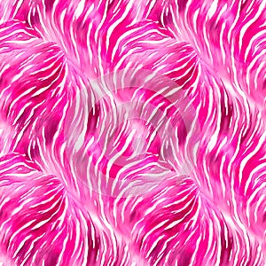 watercolor abstract seamless pattern of pink zebra stripes