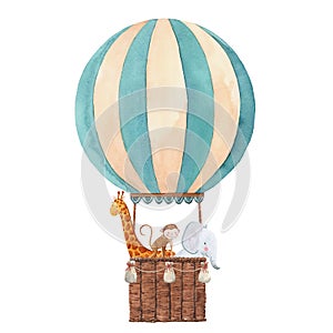 Watercolor air baloon illustration photo