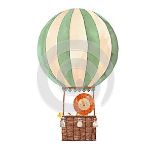 Watercolor air baloon vector illustration