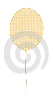 Watercolor air rubber yellow balloon with white pattern on rope