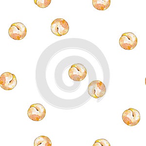 Watercolor apricot fruit isolated on white background. Handwork exotic summer draw. Hello my style. Seamless pattern