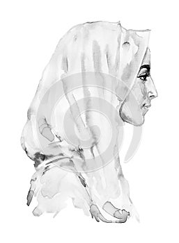 Watercolor arabian woman