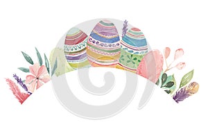 Watercolor Arch Easter Egg Pastels Spring Leaves Frames