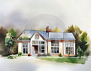 Watercolor of Architekt baut Modell