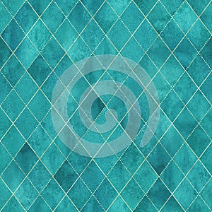 Argyle geometric watercolor seamless pattern