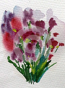 Watercolor art abstract background bright blurred textured decoration handmade beautiful wild flowers bouquet summerwallpaper
