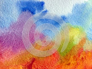 Watercolor art background abstract creative autumn colorful textured wet wash blurred