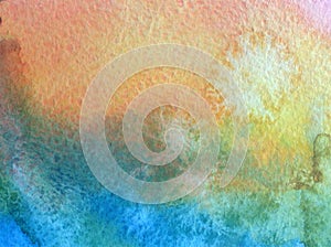 Watercolor art background abstract sky clouds blue violet colorful textured strokes